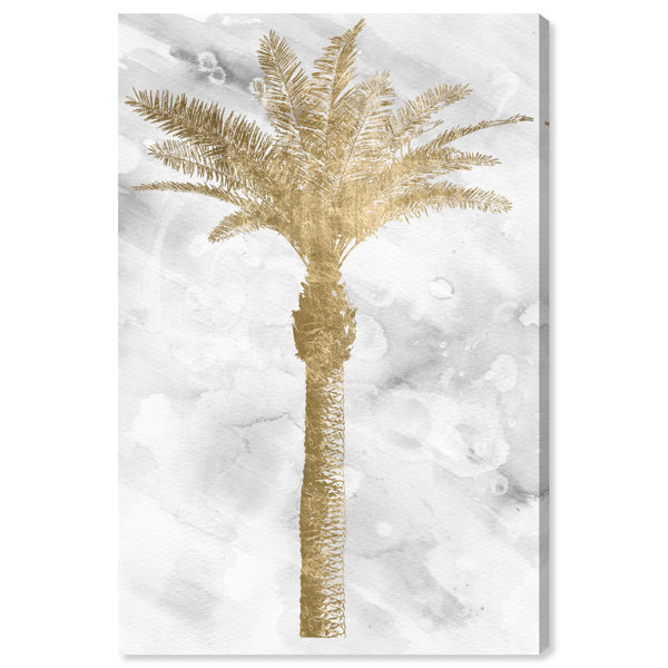 East Urban Home Leinwandbild Goldene Palme II | Wayfair.de
